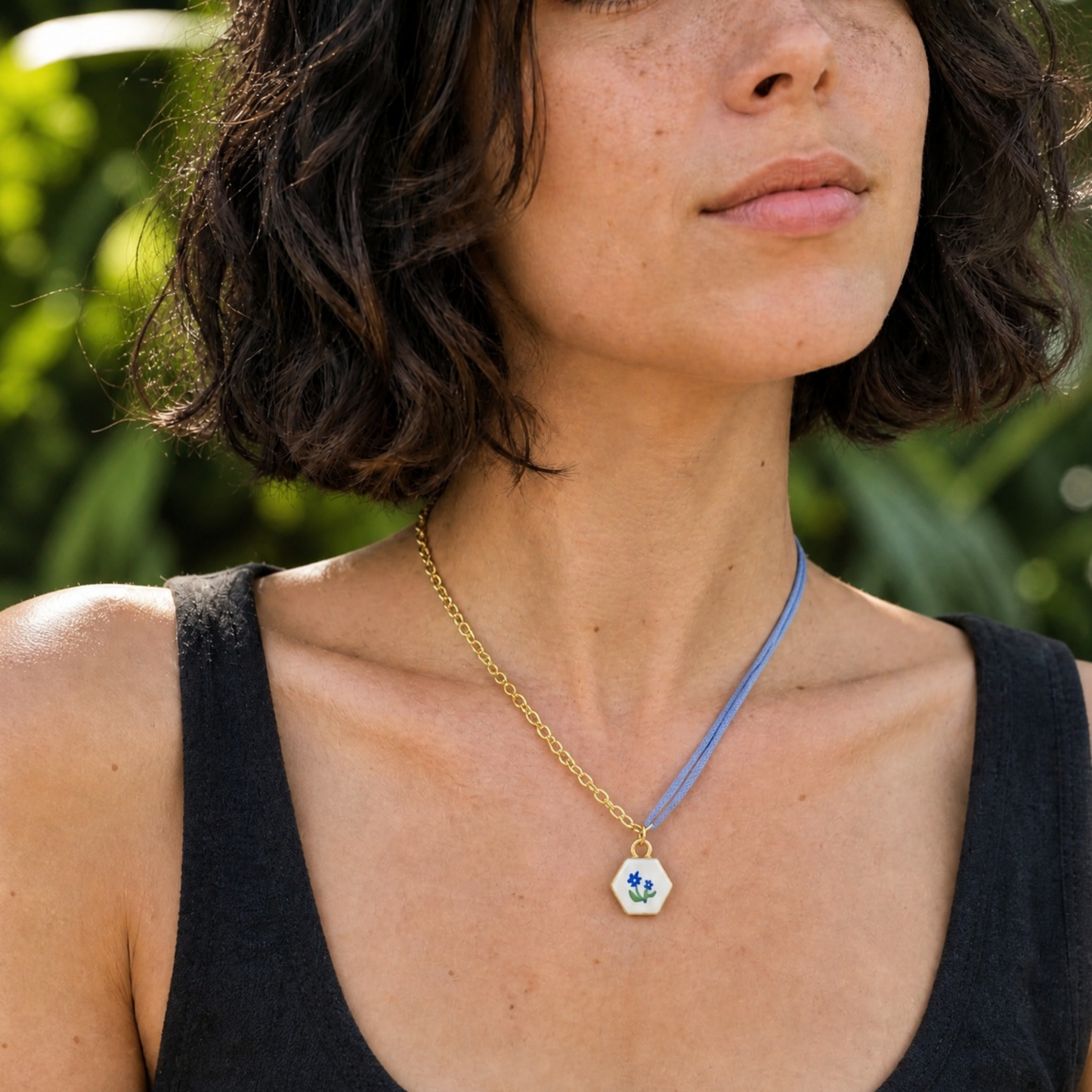 Collana Bipolare - Fiore Blu