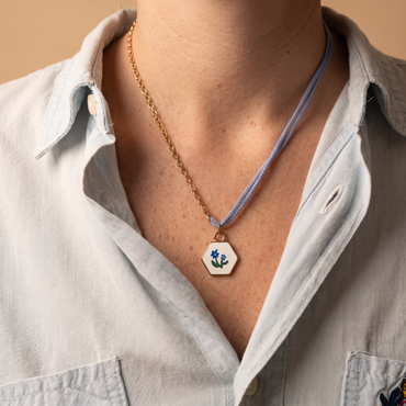 Collana Bipolare - Fiore Blu